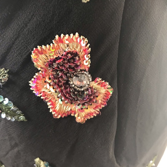 SILK EMBROIDERED W/SEQUINS EVENING DRESS SIZE S - Picture 8 of 8